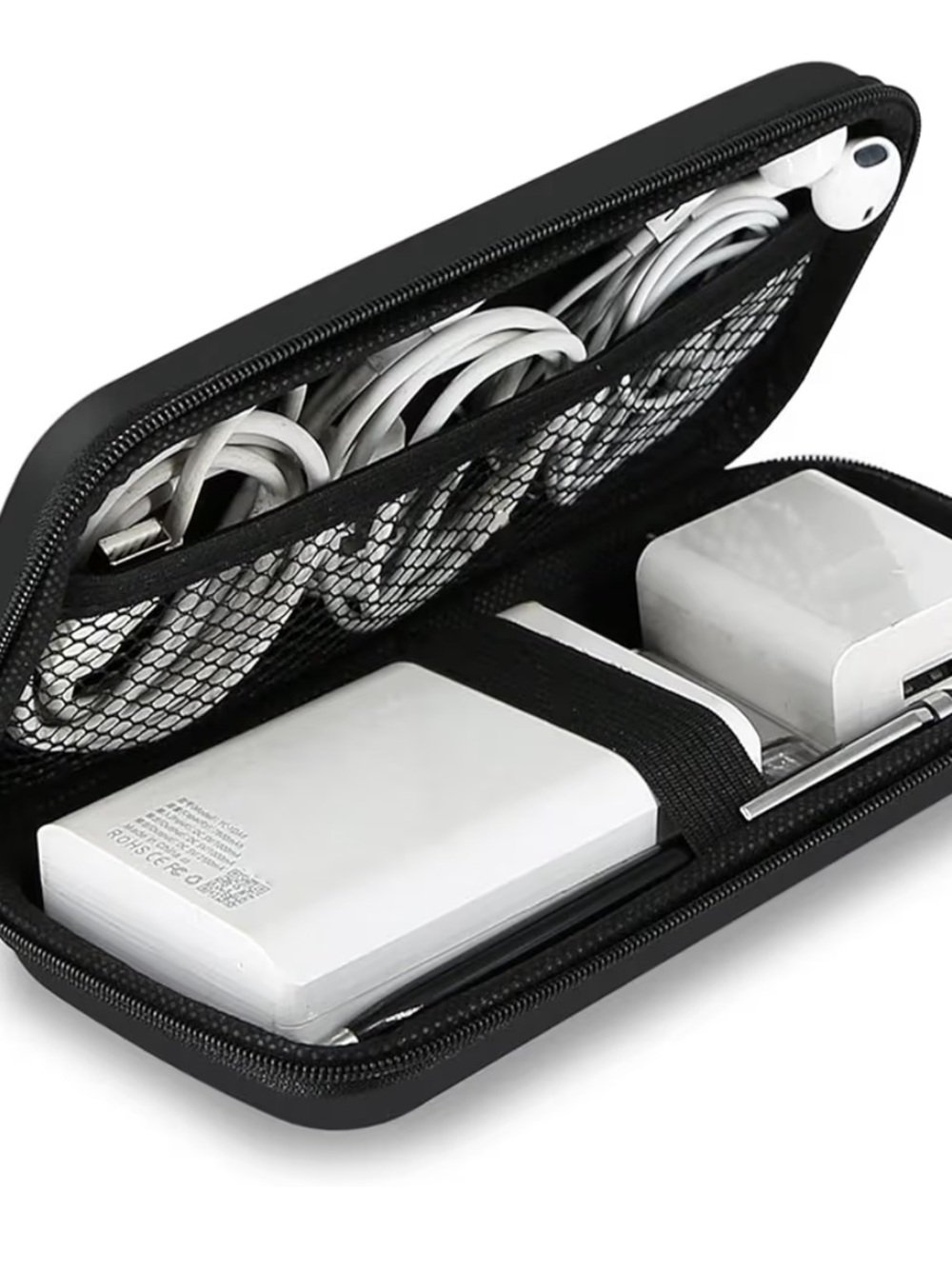 Black Travel Electronics Organizer Case
